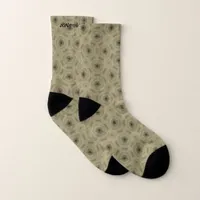 Monogram Name Black and Beige pattern | Socks