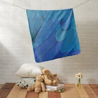 Blue parrot feather pattern baby blanket