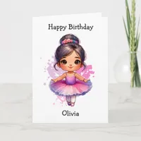 Happiest Birthday Ballerina Coloring Page Girl's Card