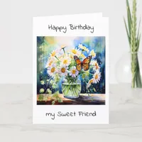 Happy Birthday | Vase of Daisies Card
