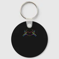 Cute Skeleton Sign Colorful Halloween Classic Keychain
