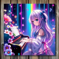 Anime Girl Playing Piano   Acrylic Print