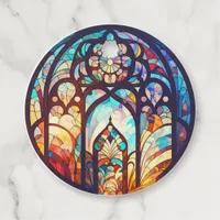 Stained Glass Joy & Peace Christmas Photo Favor Tags