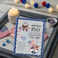 USA 250 Years Celebration with Gnome & Eagle Invitation