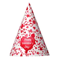 Valentine's Day Red Confetti Hearts  Party Hat