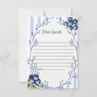 Time Capsule Poem  Blueberry  Response card