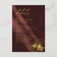 Moonlight Romance Wedding Details Burgundy ID881 Enclosure Card