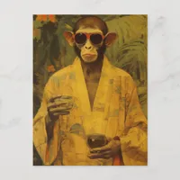 Funny Monkey in a Yellow Robe Postcard