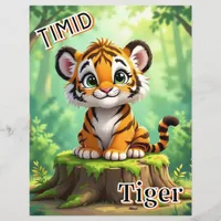 Timid Tiger | Cute Cartoon Kid's Nursery Art