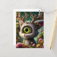 Adorable Fluffy Jackalope  Postcard