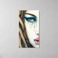 Blue Eyed Goddess with Golden Tears Canvas Print