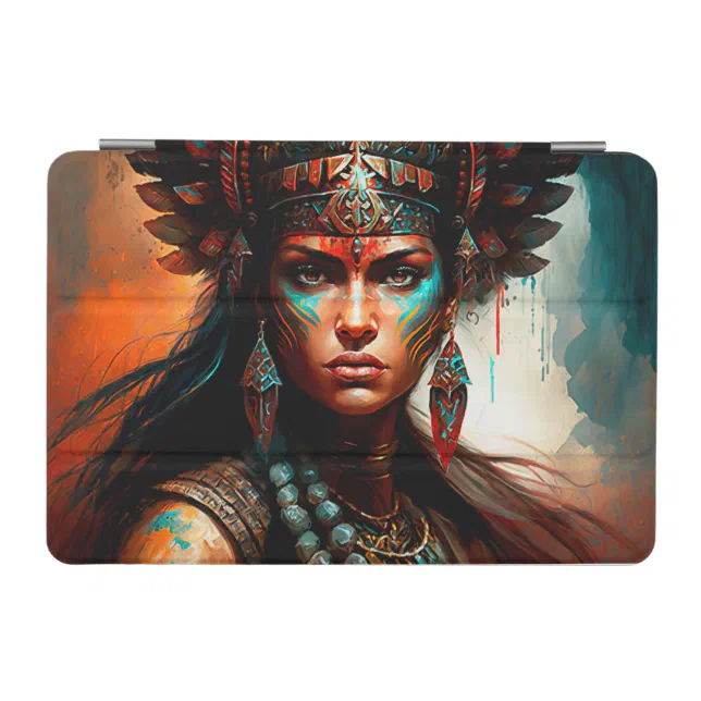 New World Warrior Princess Portrait Oil Watercolor iPad Mini Cover