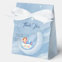 Baby Boy Shower Invite Moonlight Stars Watercolor Favor Boxes