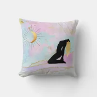 *~*  Celestial Goddess Rainbow Pastel Glitter Throw Pillow