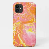 Pink and Orange Fluid Art iPhone 11 Case