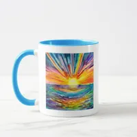 Watercolor Sunset over the Water Mug