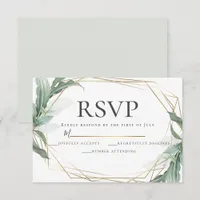 Modern Elegant Tropical Leaves Wedding RSVP Invitation