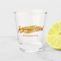 Elegant Modern Gold Foil Joyeux Noel Christmas Shot Glass