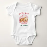 We Can Bearly Wait Boy Cute Bear Baby Shower  Baby Bodysuit