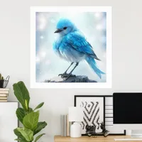 *~* Whimsical Cute Detailed Blue Bird AP54  Art Poster
