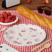 Strawberry Hearts Love Ribbon Stars Paper Plates