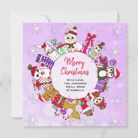 Cute Christmas Animals Festive Custom Card