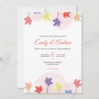 Wildflower Bloom Elegant Floral Watercolor Wedding Invitation