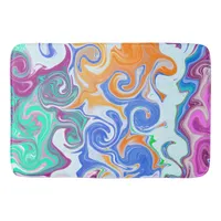 Blue and Purple Swirls Abstract    Bath Mat