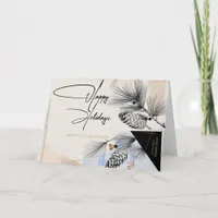 Company Happy Holidays Modern Pinecones  Card