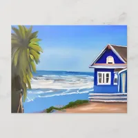 Beach House and Ocean Art | Saying Hello Postcard