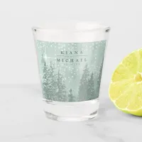 Fir Trees Winter Wedding Green ID543 Shot Glass