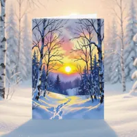 Happy Winter Solstice | Sun Setting at Dusk Card