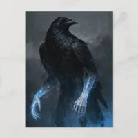 The black crow with human arms dark fantasy  postcard