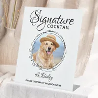 Pet Wedding Signature Drinks Dog Bar Cocktail  Pedestal Sign