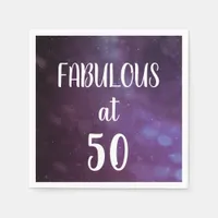 Fabulous at 50 Purple Birthday Party Napkins