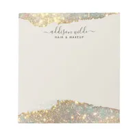Holographic Signature Script Modern Glam Glitter Notepad