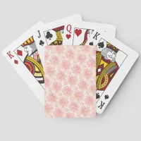 Abstract Floral Watercolor Pattern Peach and Pink Poker Cards