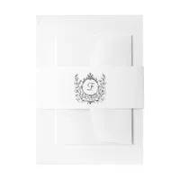 Elegant Classic Custom Wedding Monogram Crest  Invitation Belly Band