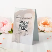 Wedding Honeymoon Fund QR Code Photo Table Tent Sign