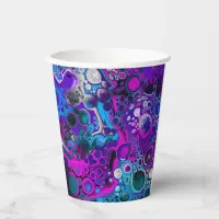 Purple, Blue Modern Abstract Fluid Art Marble Cell Paper Cups