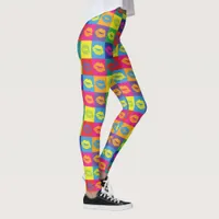 Pop Art Lips Colourful Pattern Leggings