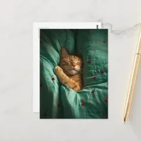 Cute Sleepy Ginger Kitty  Postcard