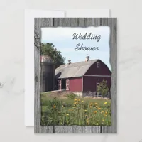 Red Barn Country Couples Wedding Shower Invitation