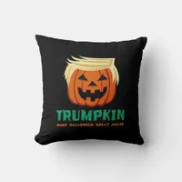 Trumpkin Make Halloween Great Again Quote Throw Pillow