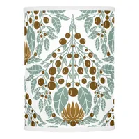 Art Nouveau Cocoa & Mint-Vintage Floral Scallop  Lamp Shade