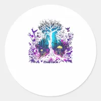 Fey Gothic Emo Goblincore Aesthetic  Forest Graphi Classic Round Sticker