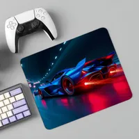 Neon Tunnel Racer: High-Speed Hypercar Mouse Pad