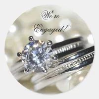 Rings and White Pearls Engagement Envelope Seals