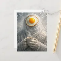Wrapped in Bubble Surreal Breakfast Fried Egg  Postcard