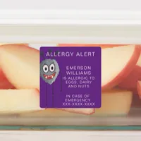 Waterproof Food Allergy Alert Child Name Labels